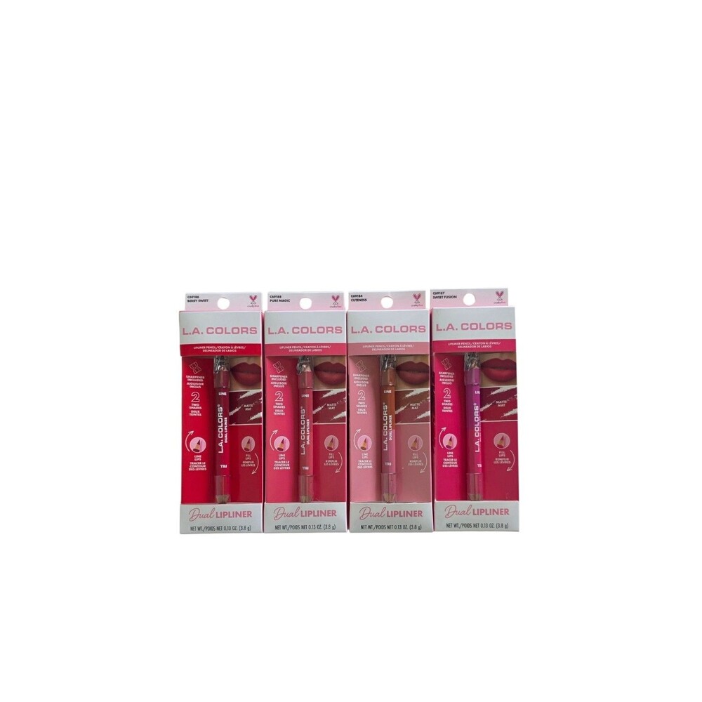 L.A.Colors Dual Lip Liner Pure Magic,Berry Sweet,Cuteness & Sweet Fusion~4pk